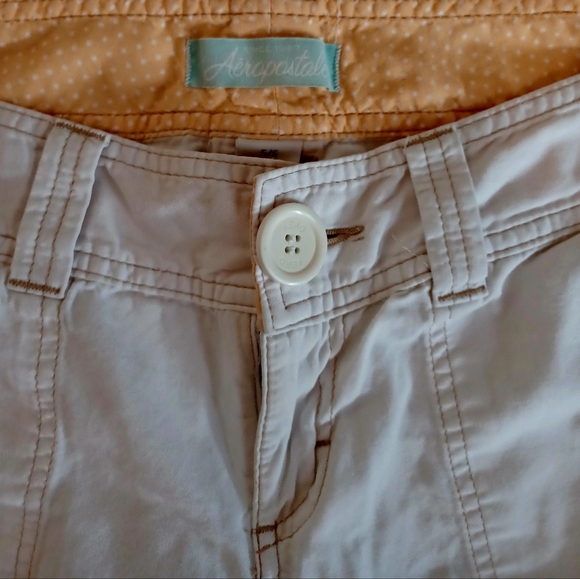 Vintage Y2K Aeropostale White Low Rise Crop Cargo Utility Pants Small 5/6 - Picture 3 of 3